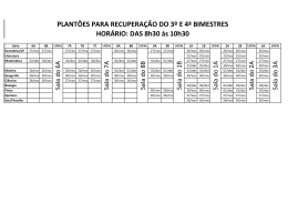 PLANTÕES PARA RECUPERAÇÃO DO 3º E 4ª BIMESTRES