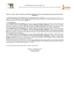 Edital de Resultado Final das Provas Objetivas