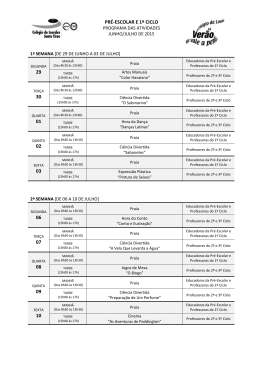 ver&atilde;o que vale a pena! | programa das atividades