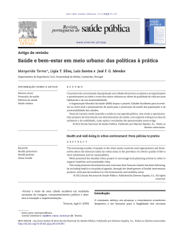 Sa&uacute;de e bem-estar em meio urbano