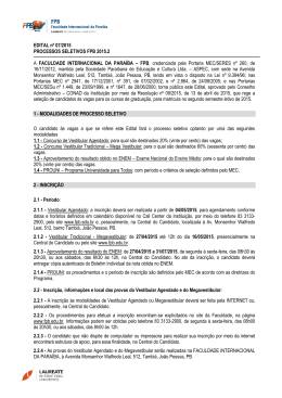 edital processo seletivo mega vestibular 2015.2