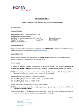 CONTRATO DE ADES&Atilde;O CURSO: FINAN&Ccedil;AS