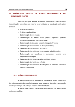10. PAR&Acirc;METROS T&Eacute;CNICOS DE ROCHAS ORNAMENTAIS E