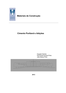 Materiais de Constru&ccedil;&atilde;o Cimento Portland e Adi&ccedil;&otilde;es