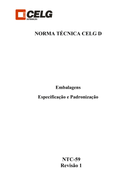 Embalagens - Especifica&ccedil;&atilde;o e Padroniza&ccedil;&atilde;o