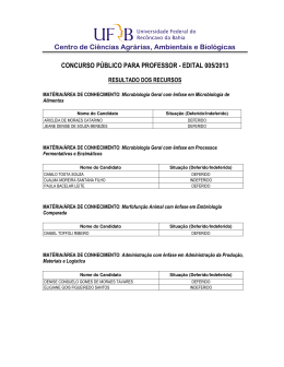 Resultado dos Recursos Edital N&ordm; 05/2013