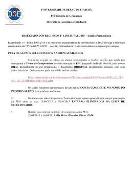 Resultado Recursos - DAE - 1&ordm; Edital PAE