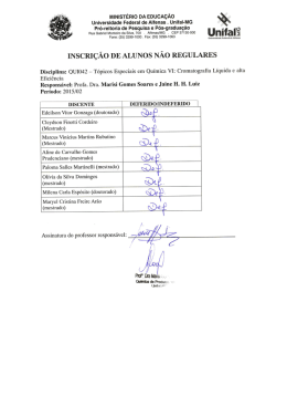 Inscrições de Alunos Não Regulares - Unifal-MG