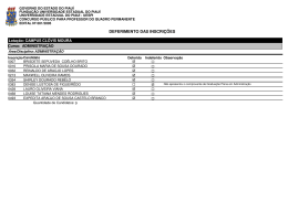 DEFERIMENTO DAS INSCRI&Ccedil;&Otilde;ES - Governo do Estado do Piau&iacute;