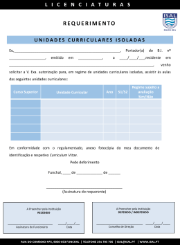 Requerimento para as Unidades Curriculares Isoladas - PDF