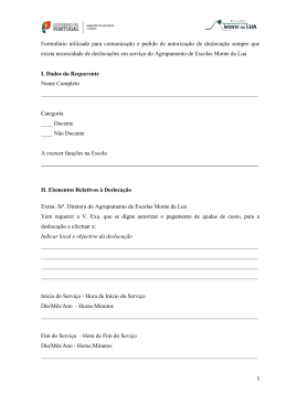 Formulário utilizado para comunicação e pedido de autorização de
