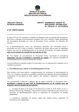 Tramites de desalfandegamento previo.REP.ANGOLA2006