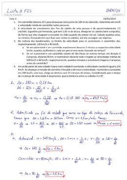 Velocidade Média II – 14/02/2014