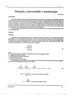 Dura&ccedil;&atilde;o, convexidade e imuniza&ccedil;&atilde;o