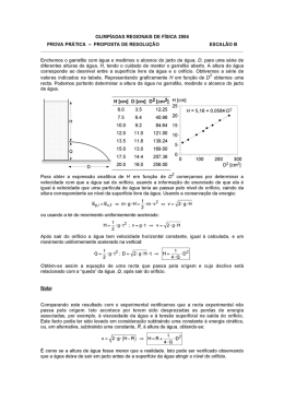 olimp&iacute;adas regionais de f&iacute;sica 2004 prova pr&aacute;tica