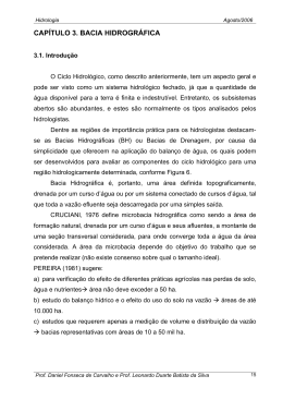 CAP&Iacute;TULO 3. BACIA HIDROGR&Aacute;FICA