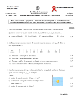 República de Moçambique Exame de Física Ministério da Educação