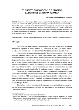 os direitos fundamentais e o princ&iacute;pio da dignidade da pessoa