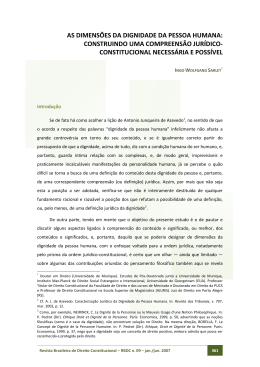 As dimens&otilde;es da Dignidade da Pessoa Humana: construindo uma