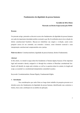 Fundamentos da dignidade da pessoa humana