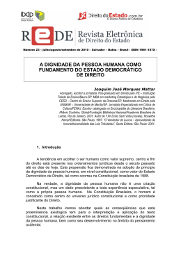 a dignidade da pessoa humana como fundamento do estado