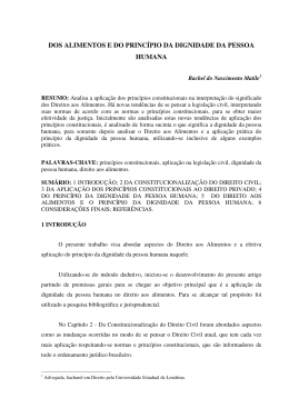 dos alimentos e do princ&iacute;pio da dignidade da pessoa