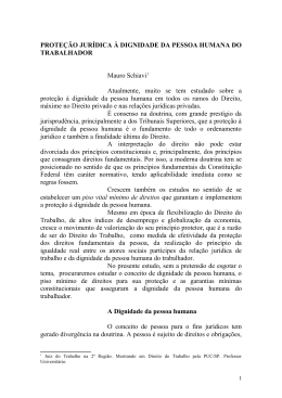 proteção jurídica à dignidade da pessoa humana do