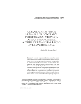 a dignidade da pessoa humana e os contratos