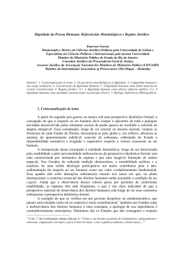 Dignidade da Pessoa Humana: Referenciais Metodol&oacute;gicos e