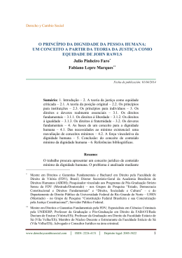O PRINCÍPIO DA DIGNIDADE DA PESSOA HUMANA: UM