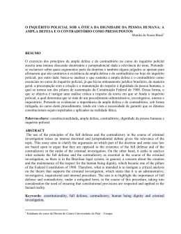 A AMPLA DEFESA E O CONTRADIT&Oacute;RIO - Fabsoft