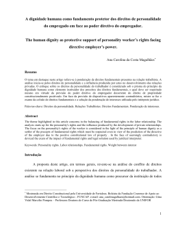 A dignidade humana como fundamento protetor dos direitos