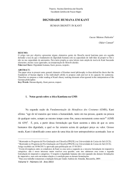 DIGNIDADE HUMANA EM KANT