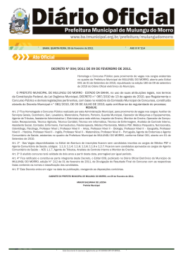 DECRETO DE HOMOLOGA&Ccedil;&Atilde;O
