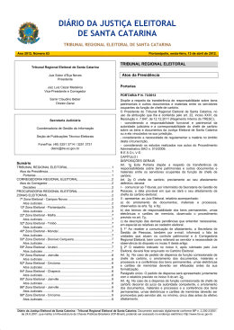DI&Aacute;RIO DA JUSTI&Ccedil;A ELEITORAL DE SANTA CATARINA