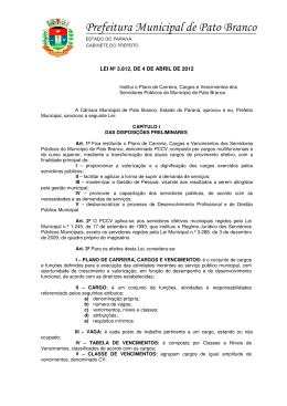 Lei nº 3812/2012 - Câmara Municipal de Pato Branco