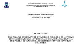 projeto b&aacute;sico senaes-mte 2011 - IUEES - UFCG