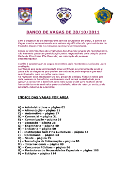 BANCO DE VAGAS DE 28/10/2011