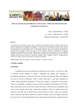 EDUCA&Ccedil;&Atilde;O ESCOLAR IND&Iacute;GENA E INCLUS&Atilde;O