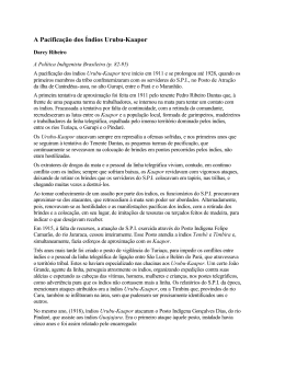 A Pacifica&ccedil;&atilde;o dos &Iacute;ndios Urubu