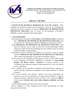 P&oacute;s - Gradua&ccedil;&atilde;o - Reposi&ccedil;&atilde;o de Disciplinas Isoladas 2016.1