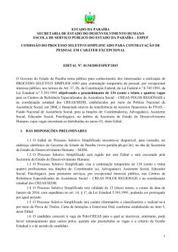 PSS Creas 2015 - Governo da Para&iacute;ba