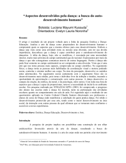 Aspectos desenvolvidos pela dança: a busca do auto