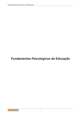Fundamentos Psicol&oacute;gicos da Educa&ccedil;&atilde;o