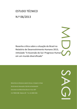 estudo técnico - MDS - MINISTÉRIO DO Desenvolvimento Social e