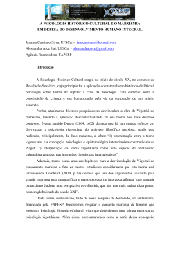 A PSICOLOGIA HIST&Oacute;RICO-CULTURAL E O MARXISMO