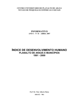 &Iacute;NDICE DE DESENVOLVIMENTO HUMANO