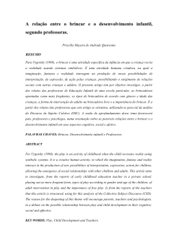 A rela&ccedil;&atilde;o entre o brincar e o desenvolvimento infantil
