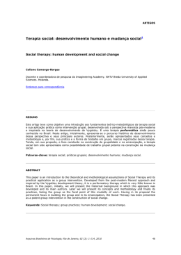 Terapia social: desenvolvimento humano e mudança social1
