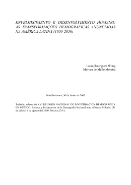 ENVELHECIMENTO E DESENVOLVIMENTO HUMANO: AS